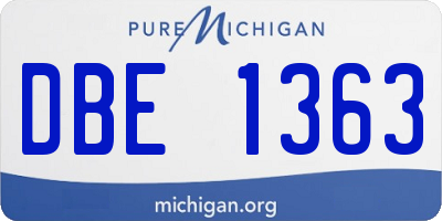 MI license plate DBE1363