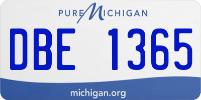 MI license plate DBE1365