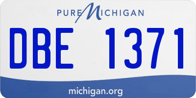 MI license plate DBE1371