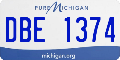 MI license plate DBE1374