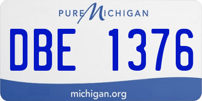 MI license plate DBE1376