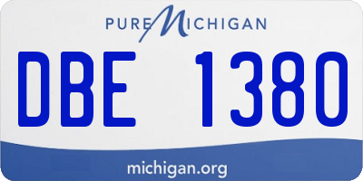 MI license plate DBE1380
