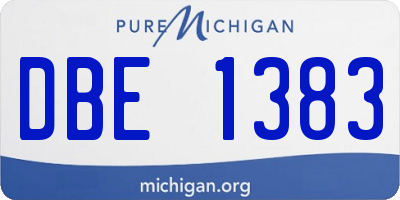 MI license plate DBE1383