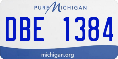 MI license plate DBE1384