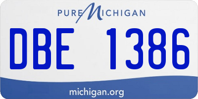 MI license plate DBE1386