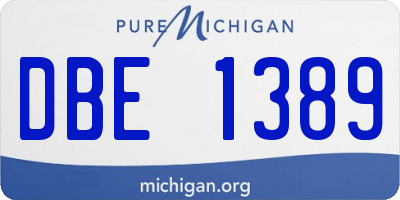 MI license plate DBE1389