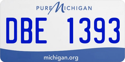 MI license plate DBE1393