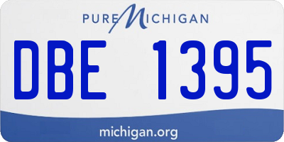 MI license plate DBE1395