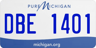 MI license plate DBE1401