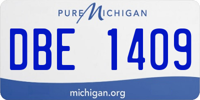 MI license plate DBE1409