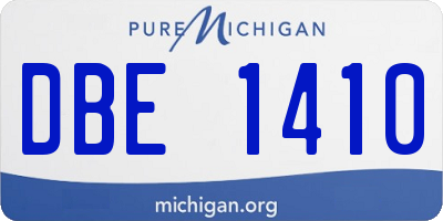 MI license plate DBE1410