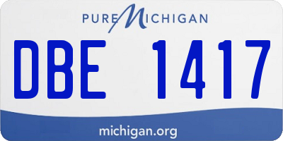 MI license plate DBE1417