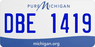 MI license plate DBE1419