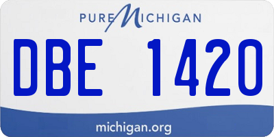 MI license plate DBE1420