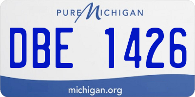 MI license plate DBE1426