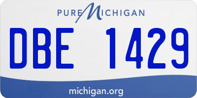 MI license plate DBE1429