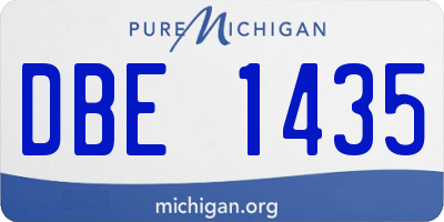 MI license plate DBE1435