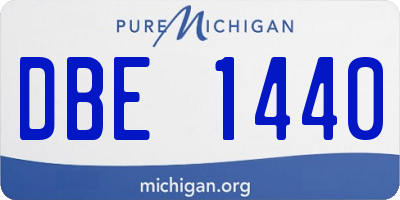 MI license plate DBE1440