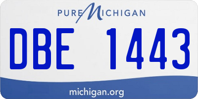 MI license plate DBE1443
