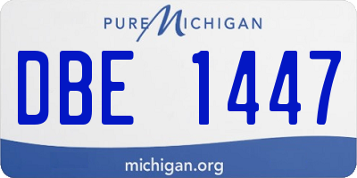 MI license plate DBE1447