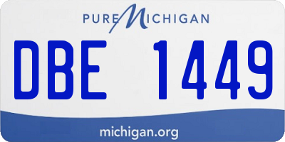 MI license plate DBE1449