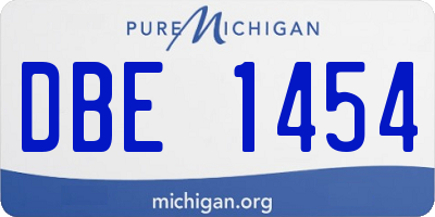 MI license plate DBE1454