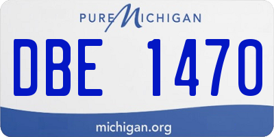 MI license plate DBE1470