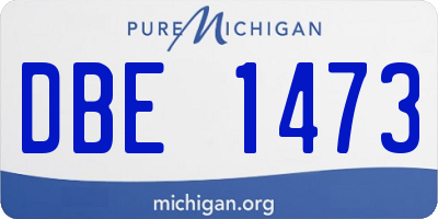 MI license plate DBE1473
