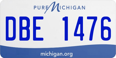 MI license plate DBE1476