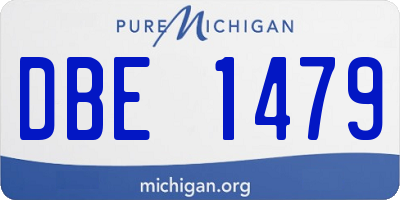 MI license plate DBE1479