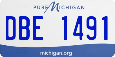 MI license plate DBE1491