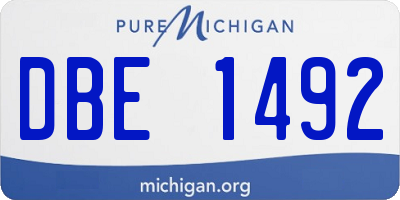 MI license plate DBE1492