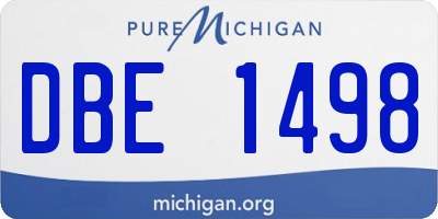 MI license plate DBE1498