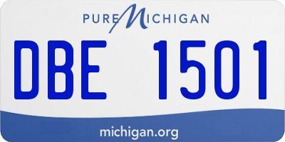 MI license plate DBE1501