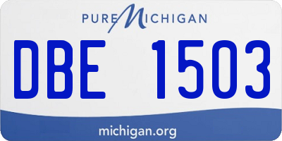 MI license plate DBE1503