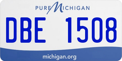 MI license plate DBE1508