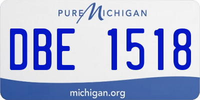 MI license plate DBE1518