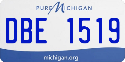 MI license plate DBE1519