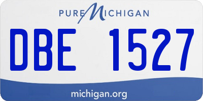 MI license plate DBE1527