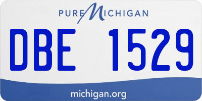 MI license plate DBE1529