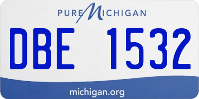 MI license plate DBE1532