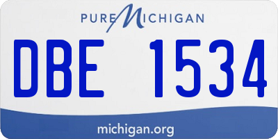 MI license plate DBE1534