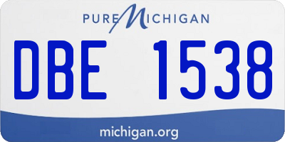 MI license plate DBE1538