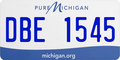 MI license plate DBE1545