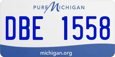 MI license plate DBE1558