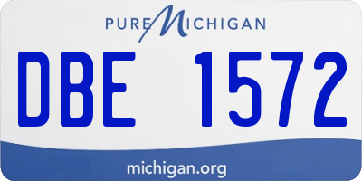 MI license plate DBE1572