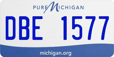 MI license plate DBE1577