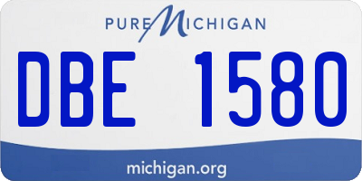 MI license plate DBE1580