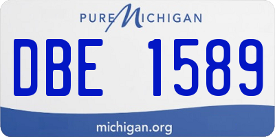 MI license plate DBE1589