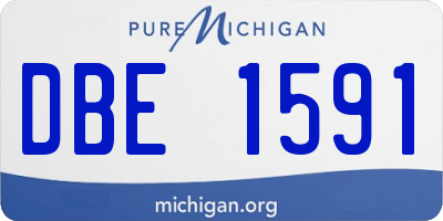 MI license plate DBE1591